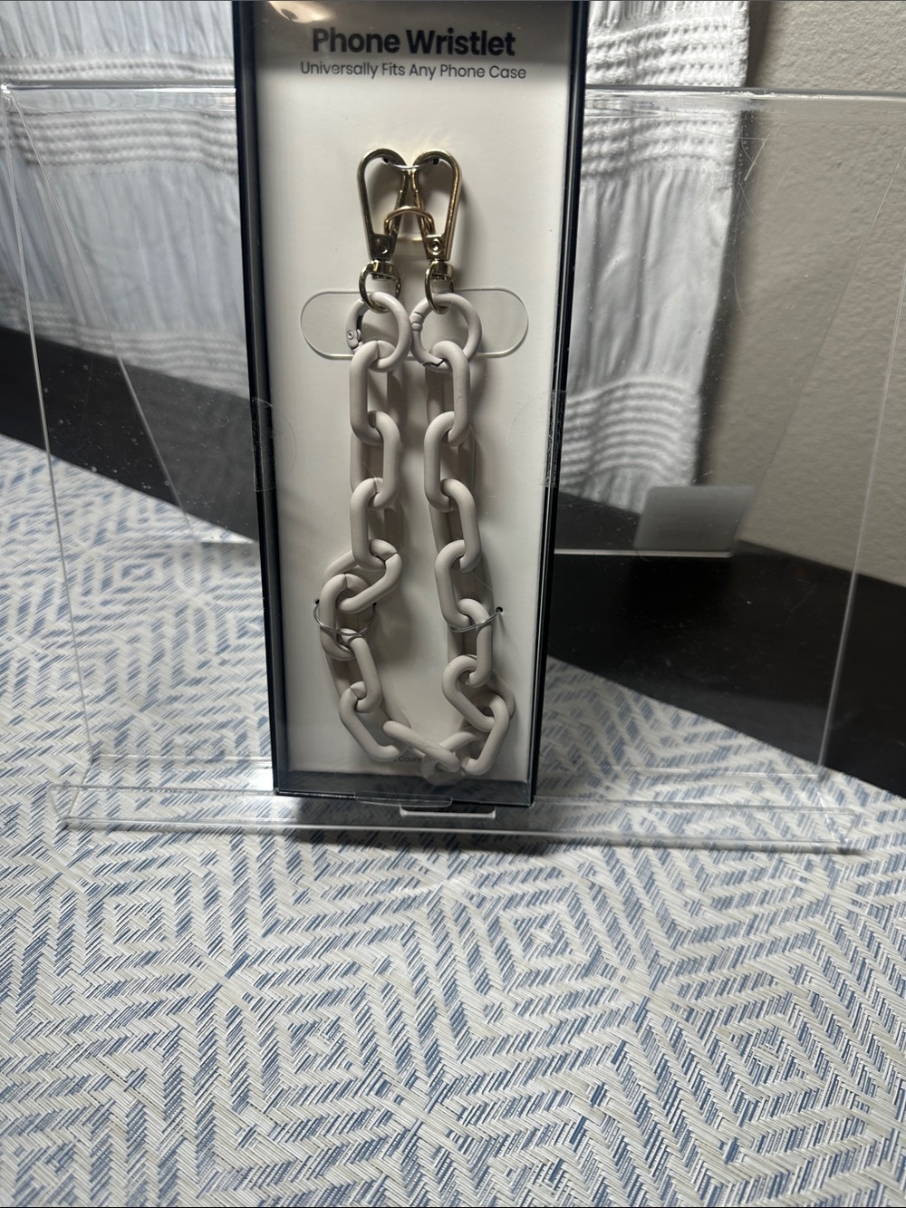 Gray Phone Wristlet Chain with Gold Clips - NWT